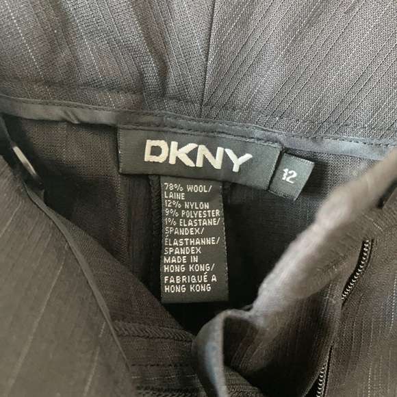 DKNY | Wool Blend Black Striped Dress Pants - Picture 5 of 9